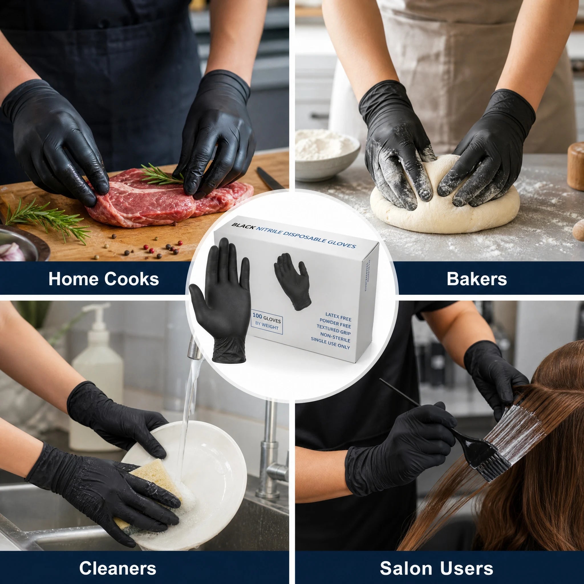 Nitrile Gloves Disposable Black 100PCS,Heavy Duty Work Gloves for Kitchen,Cleaning,Workshop-A Practical Valentine's DayEssential