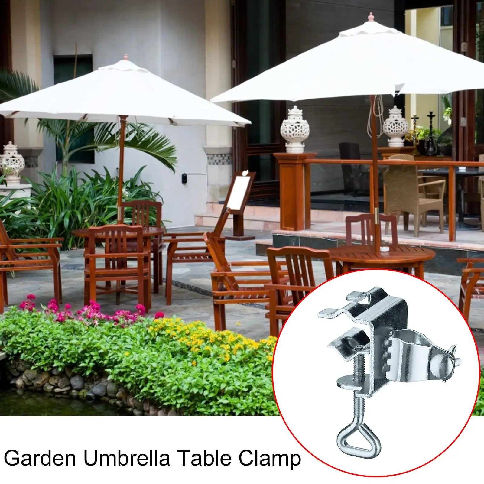 Beach Umbrella Clamp Sun Umbrella Clips 1 Pcs Metal Sunshade Fixing Holder Balcony UV Protection Stand For Outdoor Fence Railing
