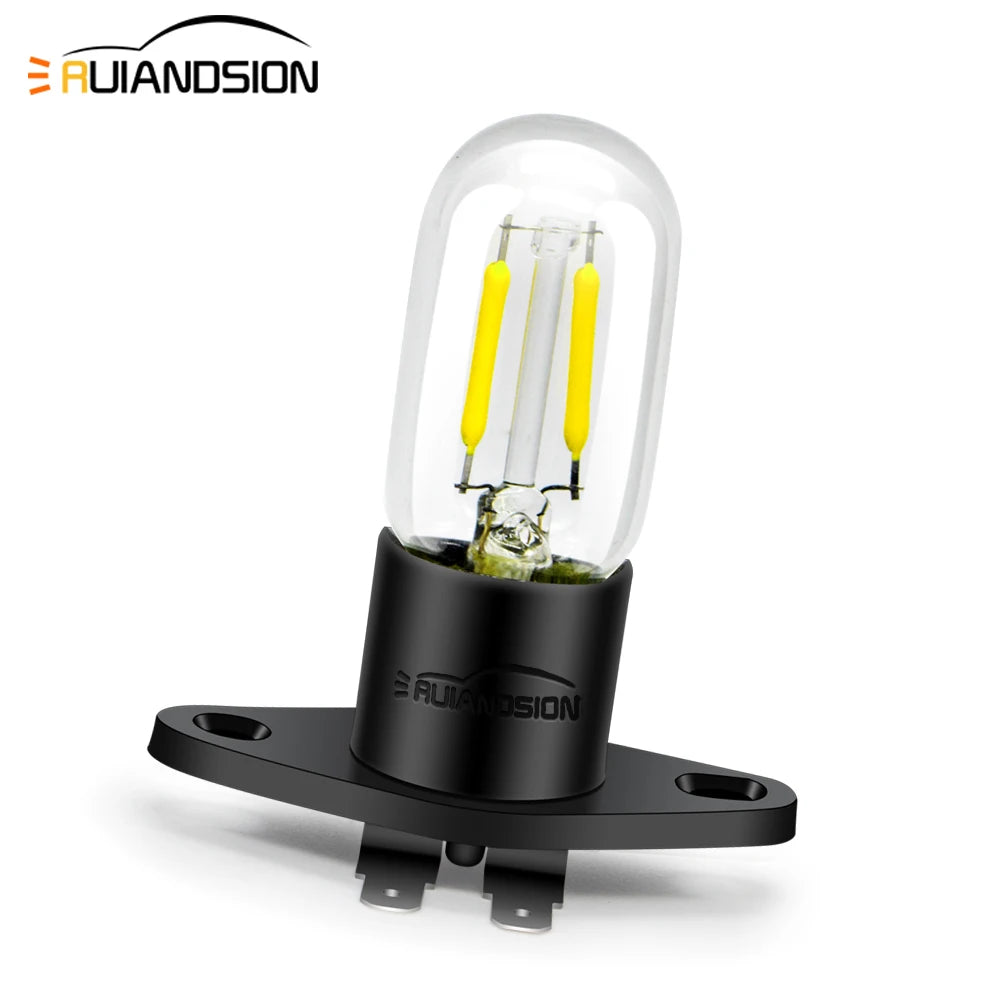 1Pcs 220-250V 2A LED Microwave Oven Lighting Bulb Small Appliance Oven Stove Refrigerator Bulb with Base Non-Dimmable