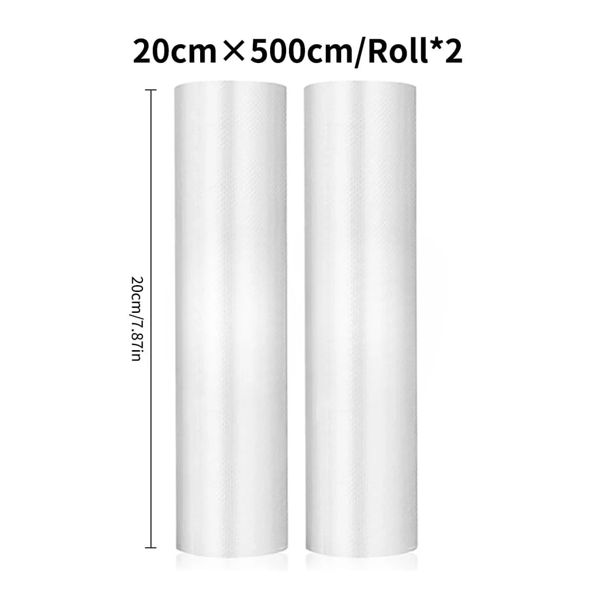 2 rolls of 500cm long textured rolls, vacuum compressed bags, single-sided mesh food vacuum packaging rolls, 2 packs