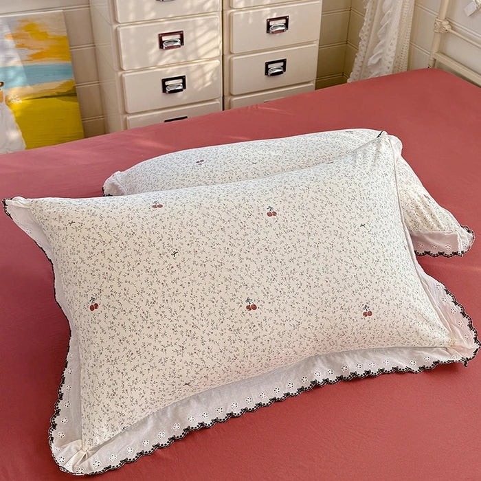 1pc Lace Trim Leopard Printed Pillowcase Cover 48x74cm INS Style Pillow Cover Skin-friendly Pillow Sham
