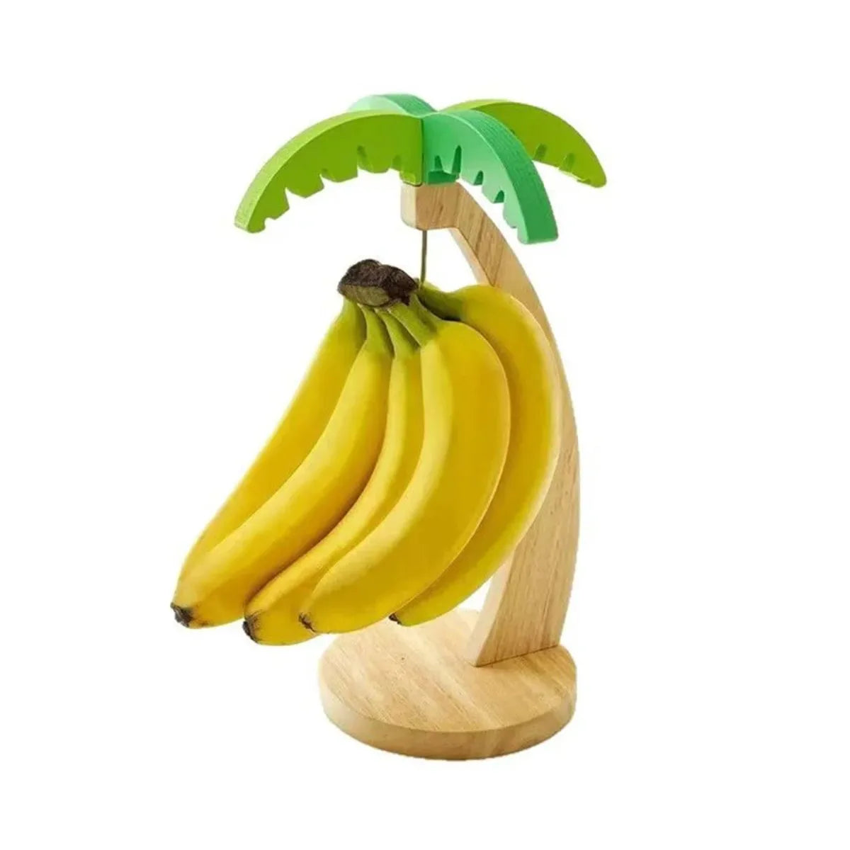 Hanging Wooden Banana Rack Simulated Leaf Decorative Fruit Vertical Storage Rack with Hook Home Kitchen Decorations