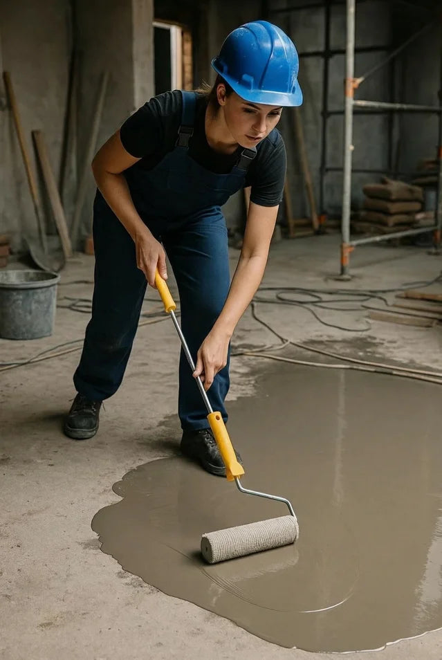 Latex Screed 6/9 Ich Spiked Roller Self Leveling Spiked Roller for Epoxy Floor, Thread in Handle, Bubble Remove Hand Tool