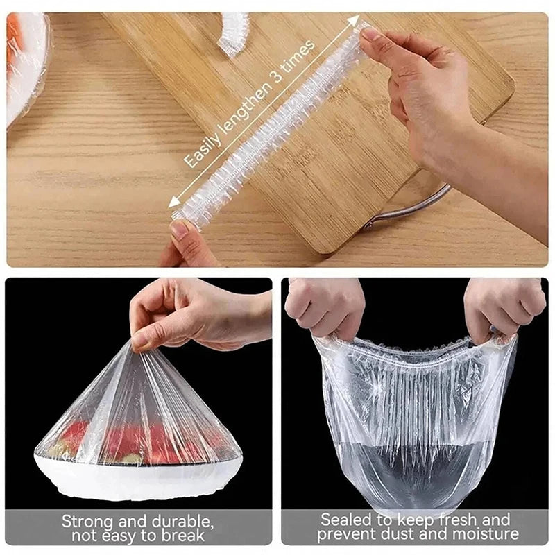 100Pcs Food Covers For Refrigerator Fresh-keeping Disposable Kitchen Plate Dustproof Cover Reusable Elastic Food Bowl Lid New