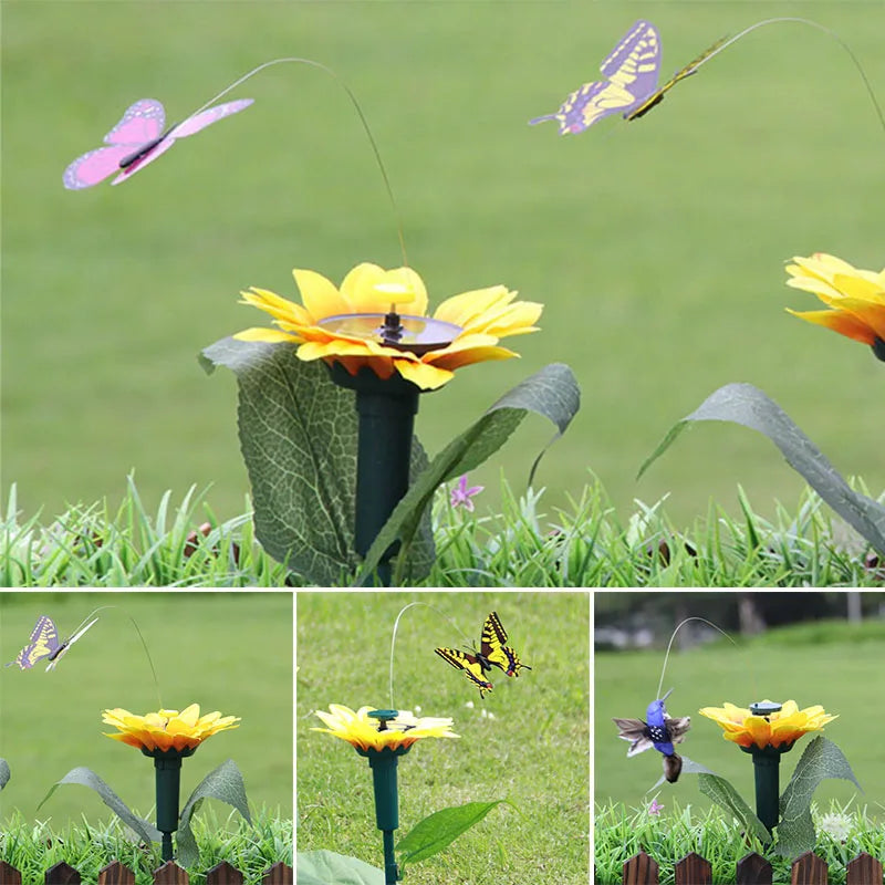 Dancing Fluttering Butterflies Hummingbird Yard Decor Solar Powered, Dancing Fluttering Butterflies For Your Potted Plant Yard