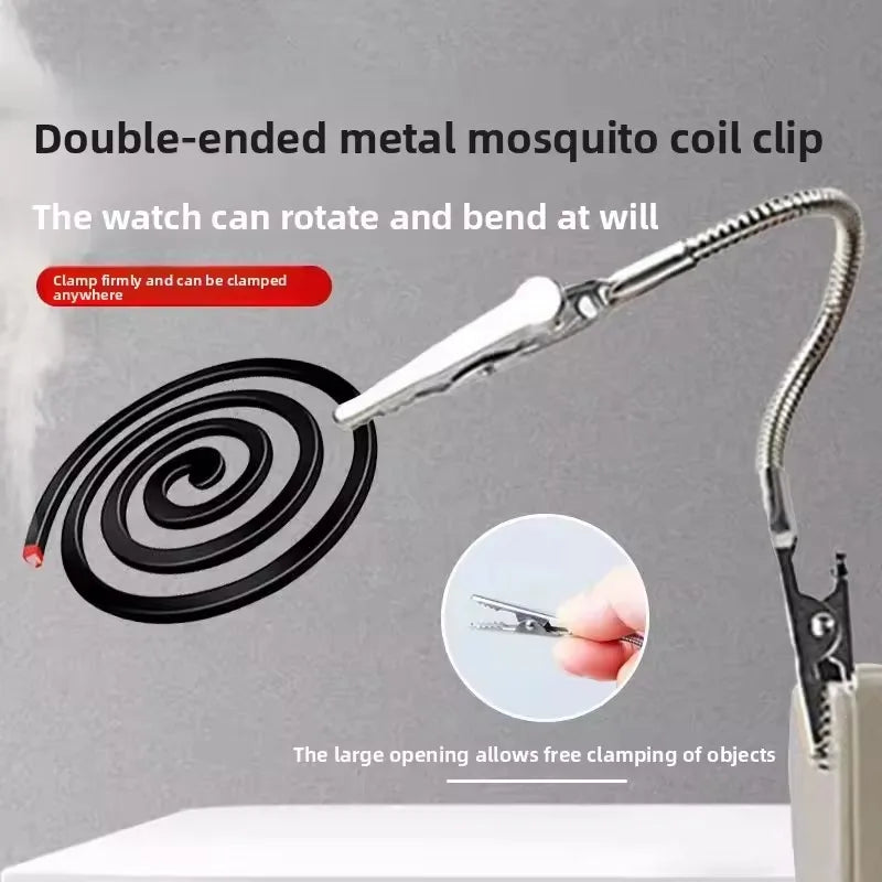 5/10PCS Outdoor Portable Flexible Anti-dumping Fixing Bracket for Double-headed Crocodile Mosquito-repellent Incense Clip