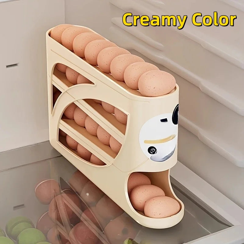 1PC Refrigerator Egg Storage Box Side Door Storage Kitchen Tool Automatic Egg Rolling Antibacterial Distribution Large Capacity