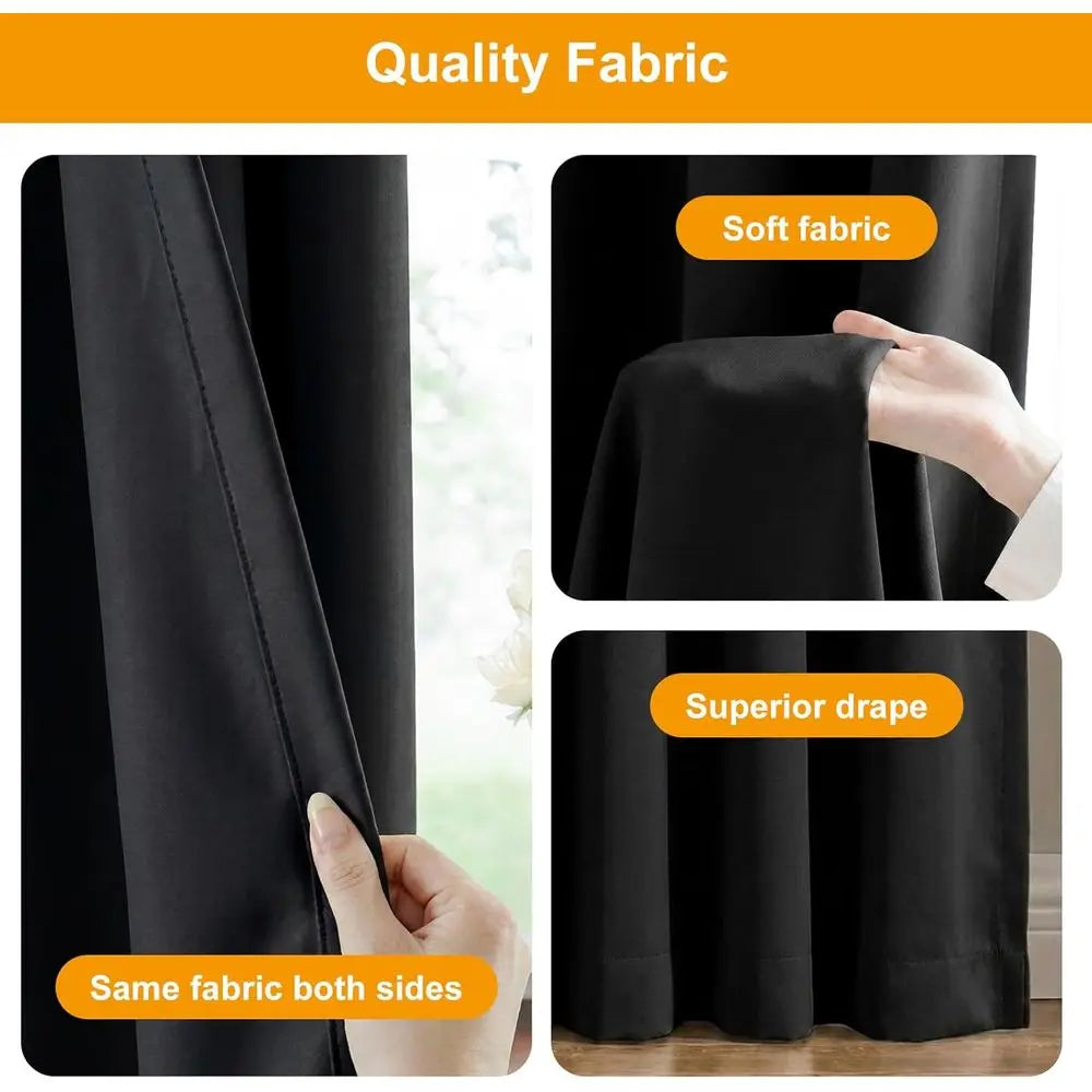 Room Divider Curtains Blackout Floor to Ceiling with Hook Wall Mount Sliding Door Curtains Ceiling Mount Extra Wide Curtain Wall