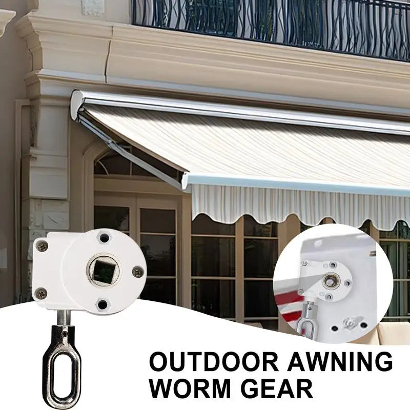 Outdoor Crank Gear Drive Awning Worm Gear Yard Lawn Balcony Patio Aluminum Alloy Awning Gearbox Canopy Accessories