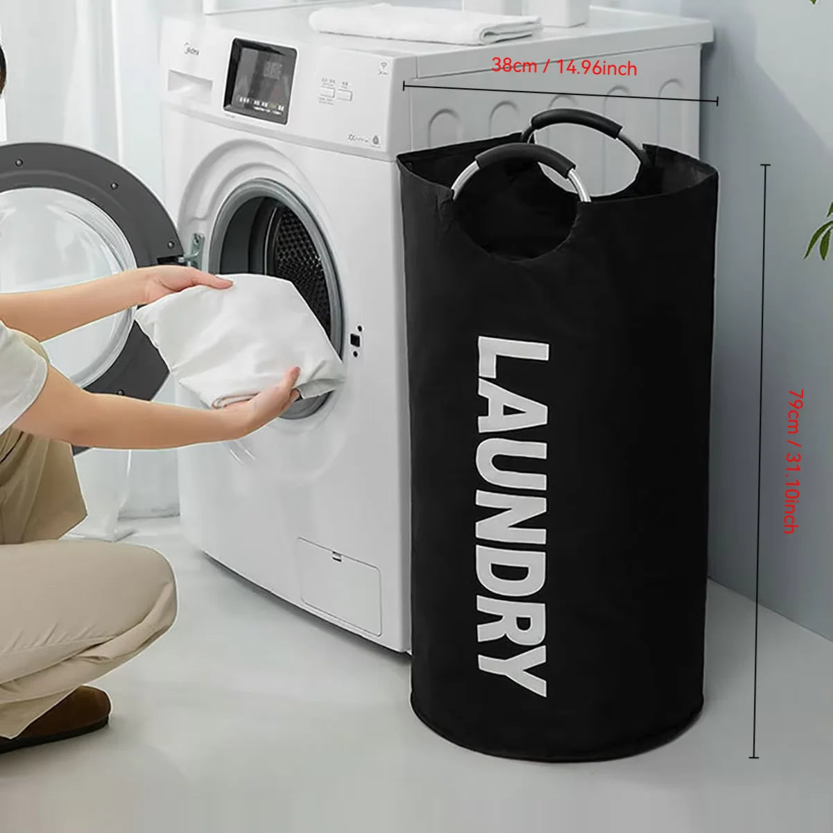 Extra-Large Waterproof Laundry Basket with Padded Handle - Foldable, Multi-Purpose Storage for Bathroom, Laundry Room, Balcony