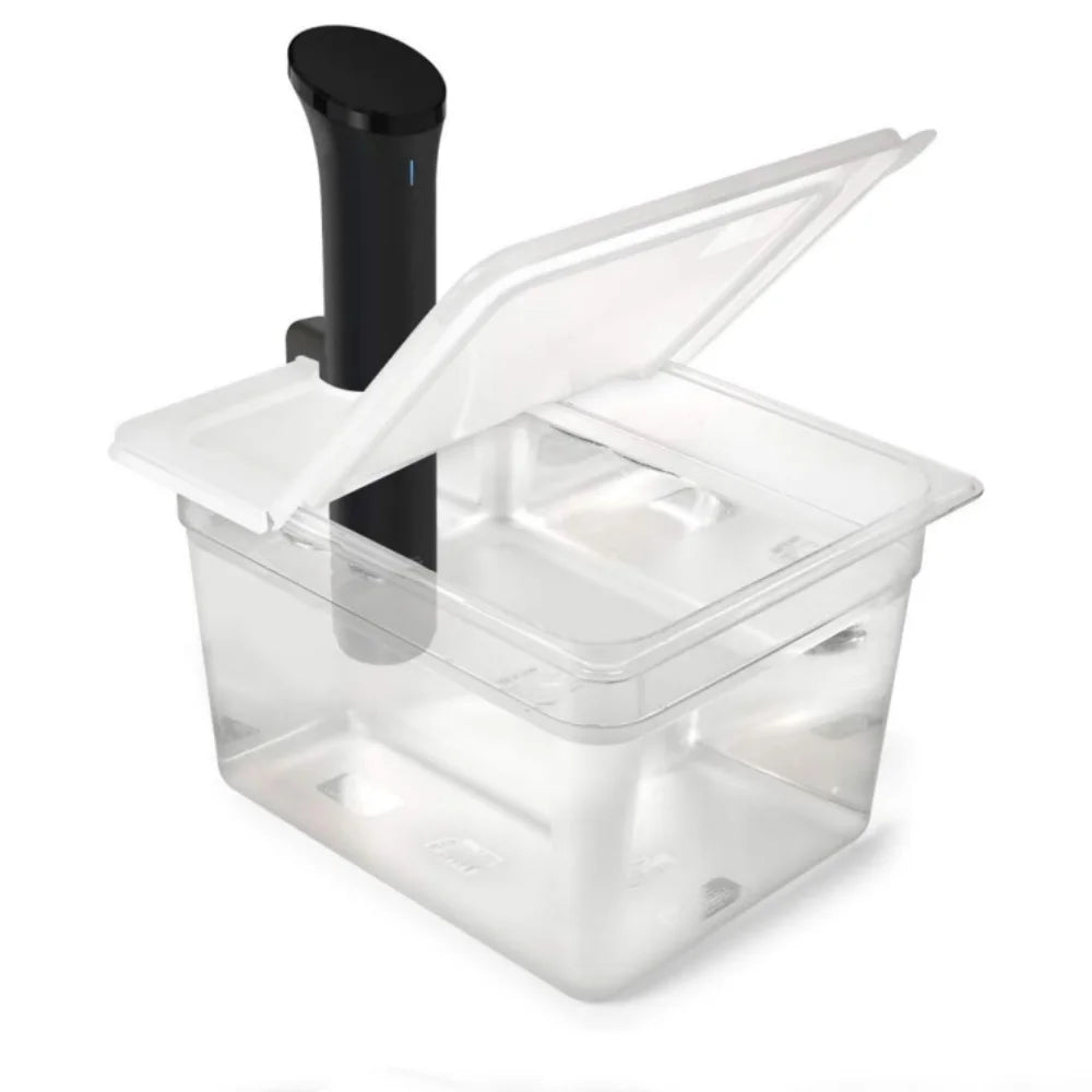 11L Multifunctional Sous Vide Container Low Temperature Slow Cooker Accessory with Foldable Lid BPA-Free Durable for Home Use