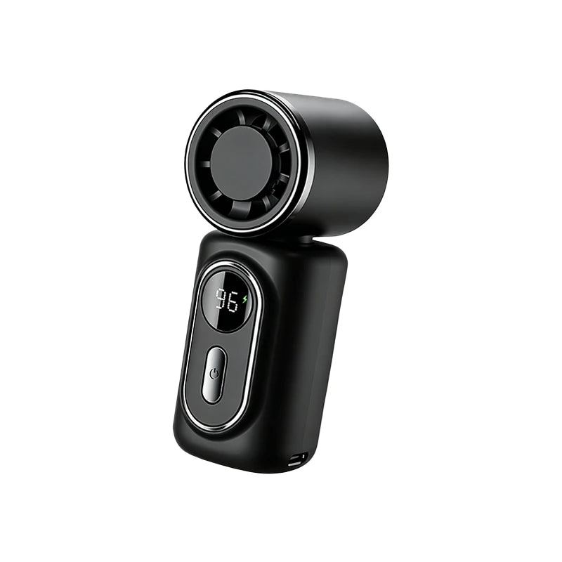 Portable Clip-On Mini Fan Handheld Mini Fan with LED Display 180° Rotating Detachable Clip For Travel Concerts Work At Home