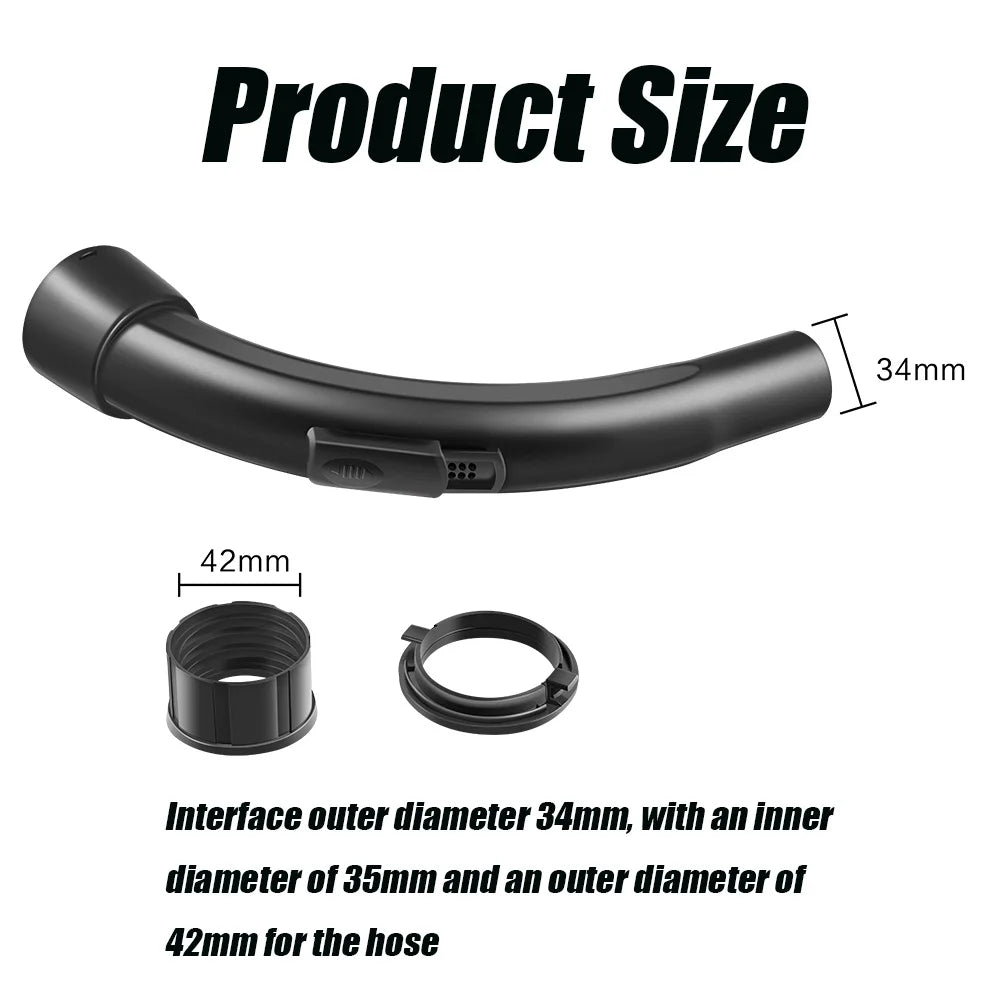 Black Vacuum Cleaner Hose Handle/Holding Pipe/Bend Tube Nozzle Vacuum Cleaner Accessories Inner Diameter 35mm