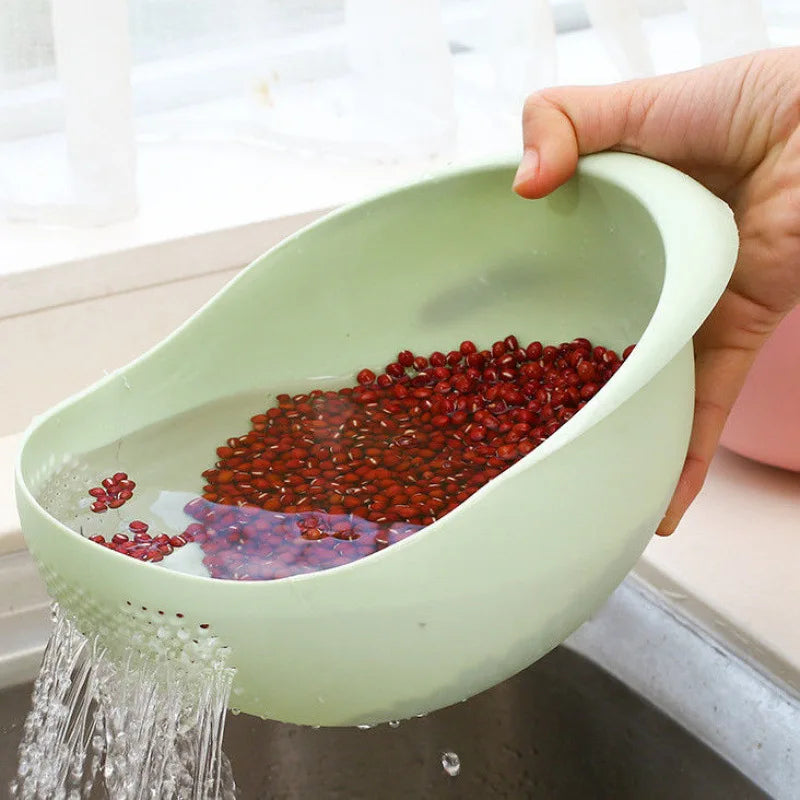 RiceWashingMachine Drain Basket Multifunctional Vegetable Washing Spray Family Kitchen Essential for Vegetables Fruits and Pasta