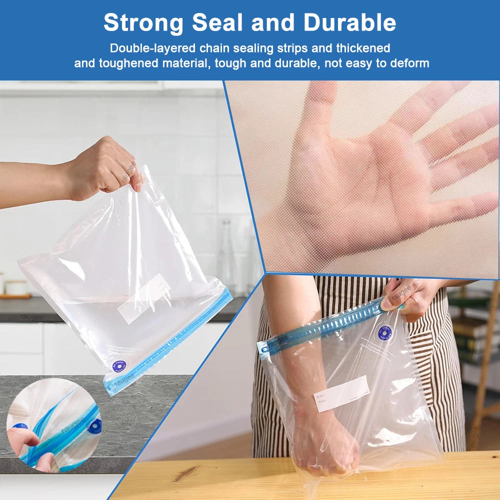 Vacuum Sealer Bags Vacuum Packaging Bag Food Reusable Vacuum Food Fresh Storage Bag BPA Free Vacuum Zipper Bags 10Pcs 30Pcs