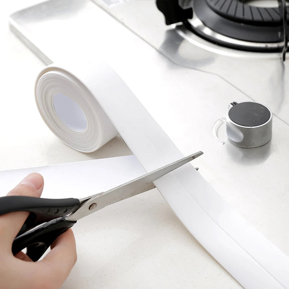 Self-adhesive Sealing Tape PVC Oil-Proof Kitchen Sink Edge Caulk Tape Waterproof Bathroom Toilet Corner Wall Sticker