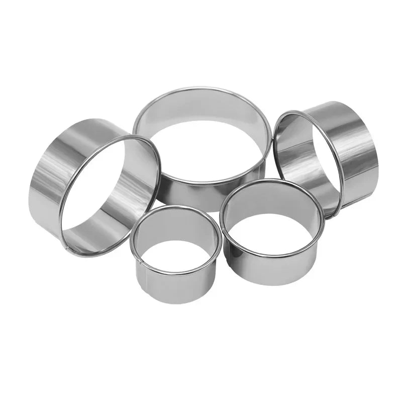 3/5PCS Round Stainless Steel Biscuit Mold Dumpling Skin Cutting Mold DIY Biscuit Pastry Cake Baking Tools Kitchen Baking Gadget