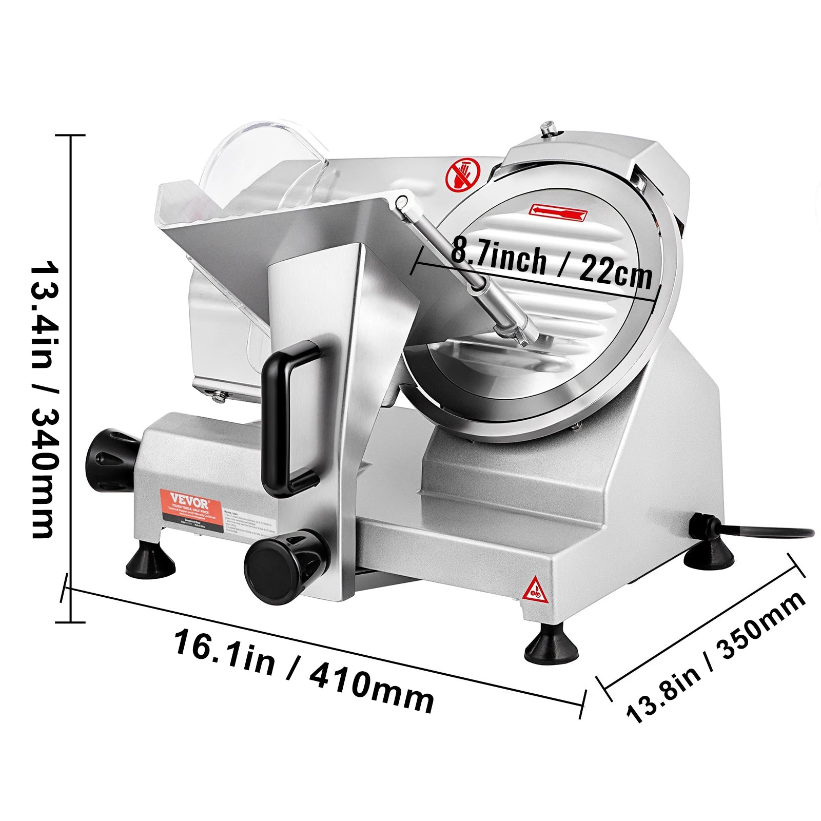 SucceBuy Meat Slicer 200W/240W/320W/340W Electric Deli Food Slicer Adjustable Thickness Commercial and Home Use Cut Meat Cheese