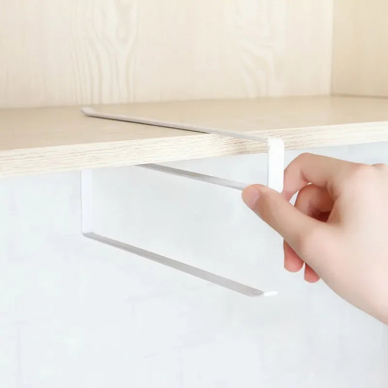 Random Special Kitchen Paper Towel Hanging Rack Cabinet Without Drilling Towel Hook Ironware Storage Shelf For Napkins
