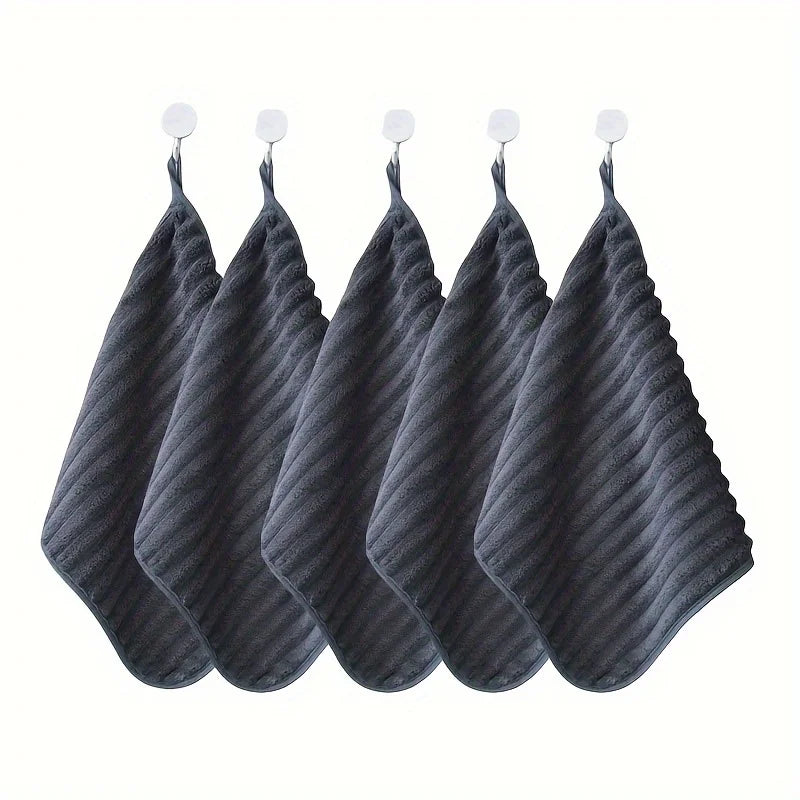 5-Piece Luxury Soft Super Absorbent Hand Towel Set - 11.8*11.8 inch Quick Drying Washcloths for Household and Daily Necessities