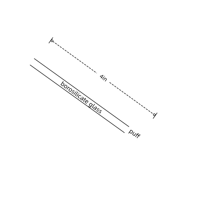 7pcs Clear/Color 4-Inch Borosilicate Glass Pipe with Puff on the End, Reusable Straws, Tube