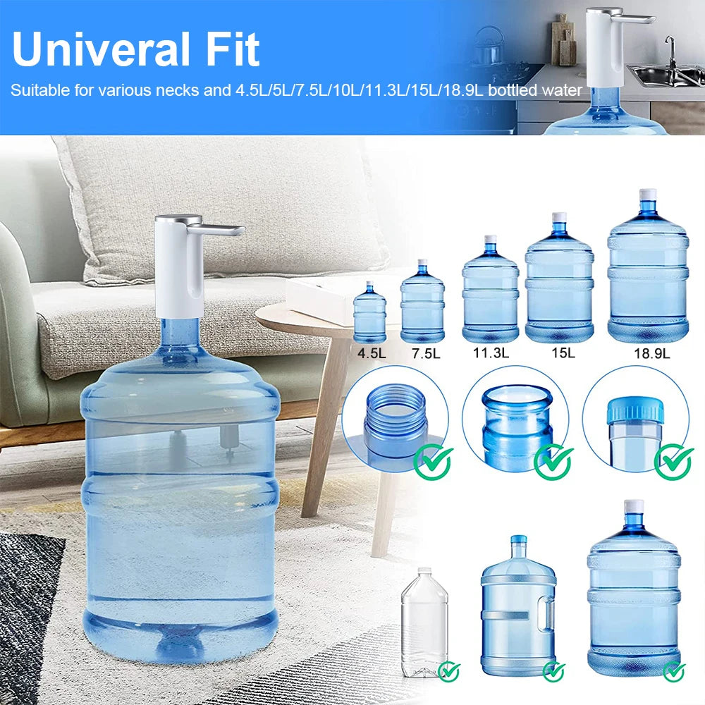 Electric Water Gallon Pump Foldable Automatic Water Dispenser 19 Liters Bottle Rechargeable Desktop Smart Drinking Water Pump