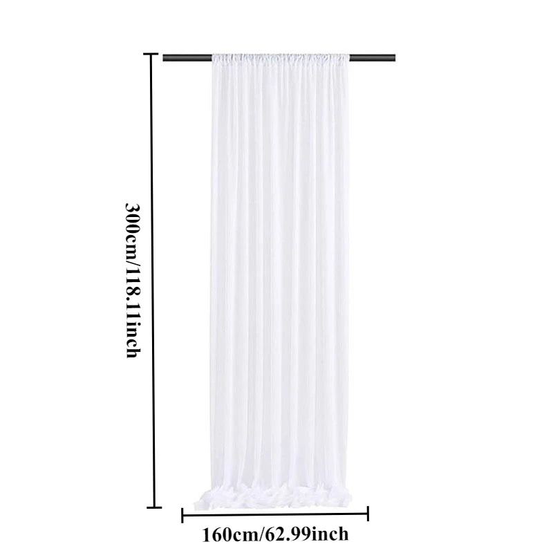 White Transparent Tulle Curtains Suitable for Living Room Bathroom, Door and Window Home Decoration and Photography Background