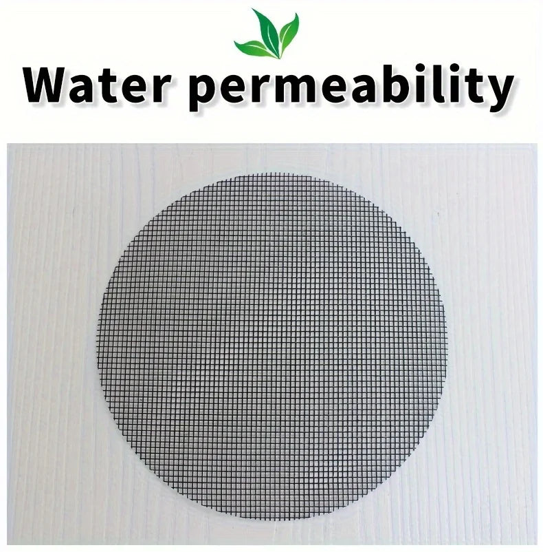 50pcs Round Drainage Mesh Pads for Flower Pots - Breathable, Prevents Soil Leakage, Reusable Mesh for Bonsai, Gardening Mesh