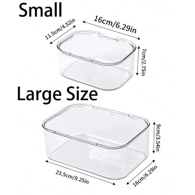 1pc Jewelry Storage Box Flip-Top Transparent Dust-Proof Box Suitable For Hair Clips Headbands Elastic Bands Desktop Organizer