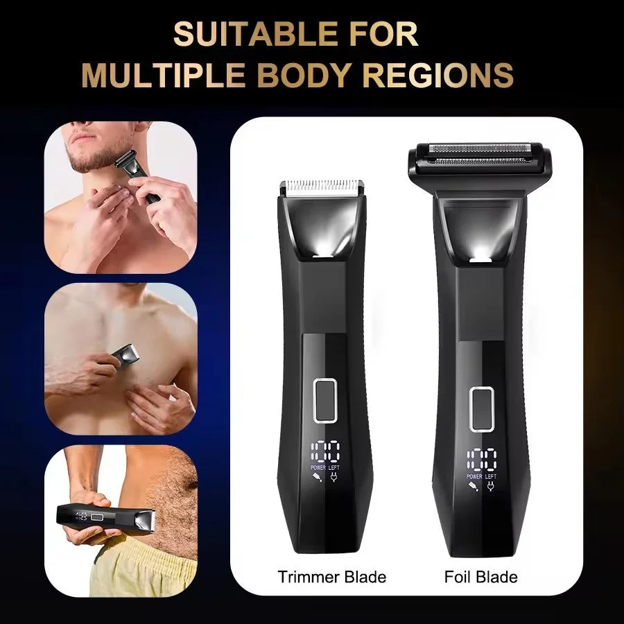 2 IN 1 Painless Face Shaver Bikini Mens Body Trimmer IPX6 Waterproof Ball Trimmer Rechargeable Electric Shaver