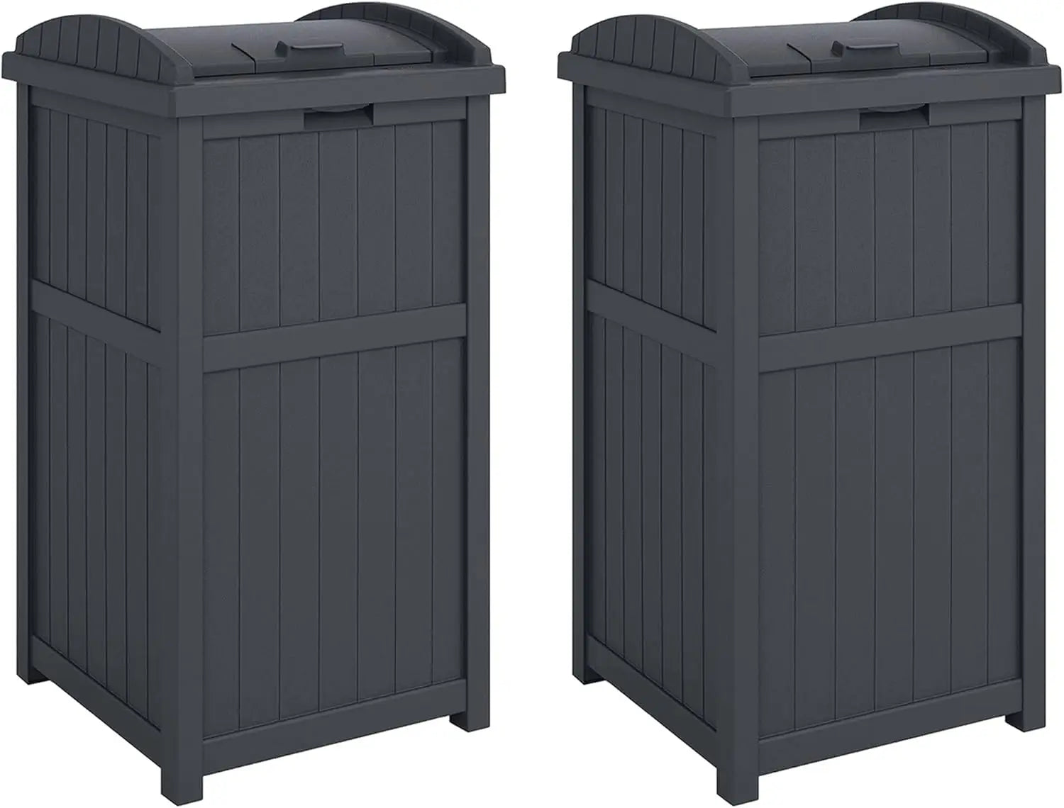 Suncast 30 Gallon Outdoor Trash Hideaway Resin Refuse Container Lid Cyberspace Concealed Waste Storage Patio Backyard Garden