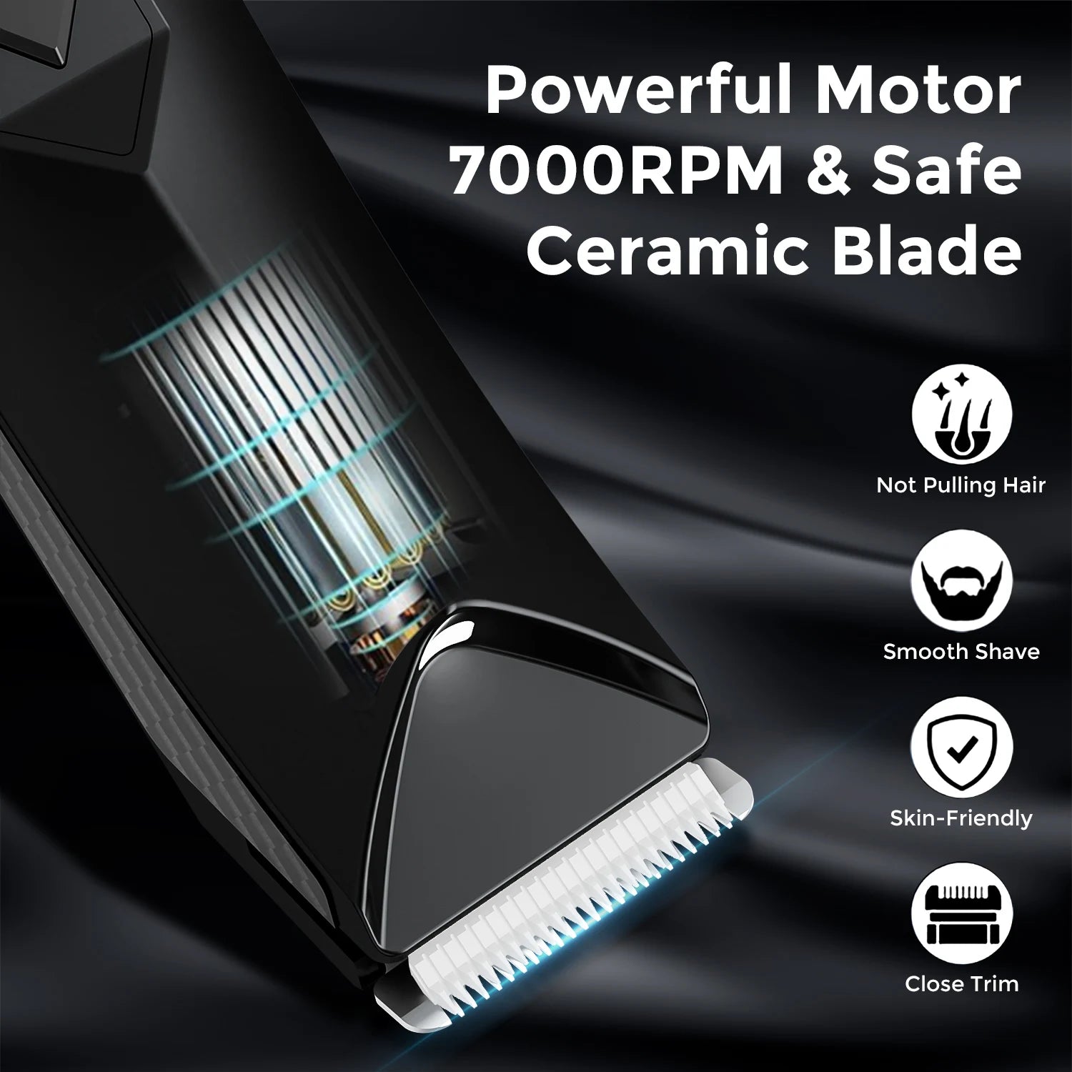 Body Hair Trimmer for Men,Pubic Hair Trimmer with LED Light - Electric Ball Shavers with Ceramic Blades & Travel Lock - Body Groomer IPX7 Waterproof Wet/Dry Use for Groin/Chest/Legs