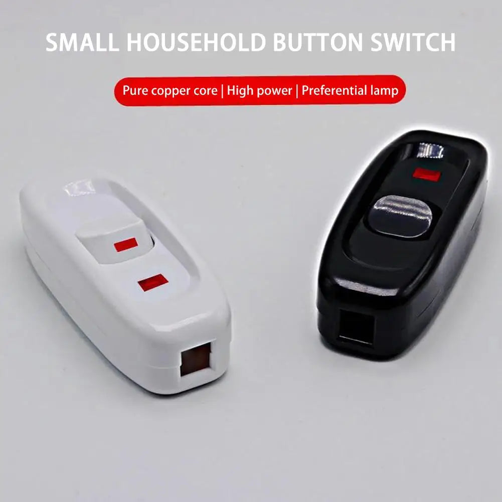 AC 240V 10A Bedside Lamp Switch Inline ON/OFF LED Indicator Light Button Table Lamp Cord Cable Switches