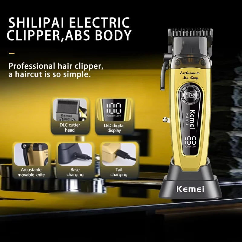 KEMEI Men's Hair Trimmer, Cordless Professional Hair Clippers, Beard Trimmer, Barber Care Kit, Hair Cutting Machine, 11,501 RPM,