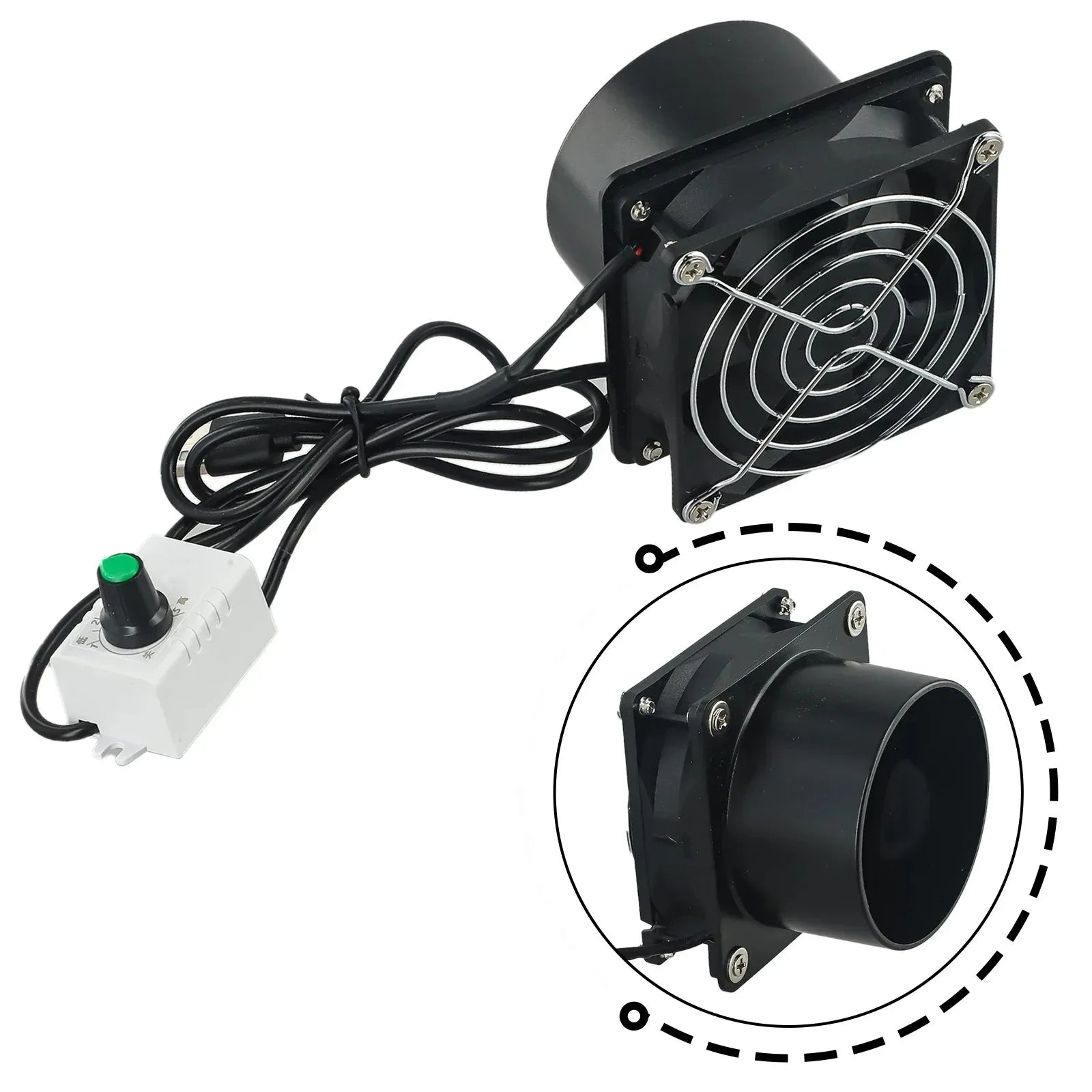 High-Performance Ventilation Fan with Powerful Suction and Plastic Duct Pipe for Effective Smoke and Dust Extraction System