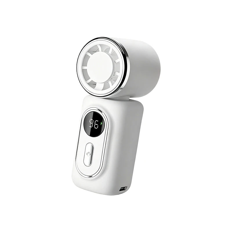 Portable Clip-On Mini Fan Handheld Mini Fan with LED Display 180° Rotating Detachable Clip For Travel Concerts Work At Home