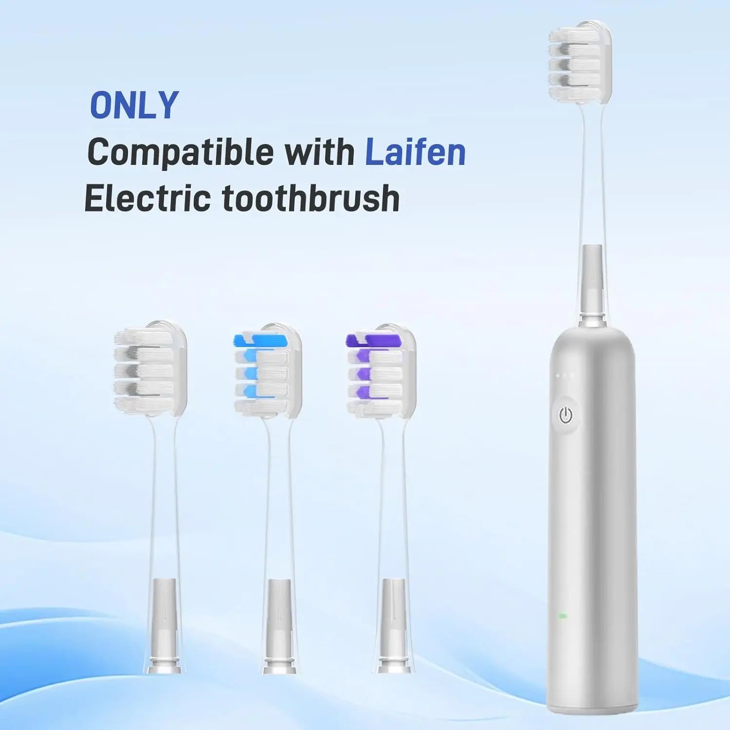 10 Pcs/Pack Replacement Toothbrush Heads For Laifen Wave Electric Toothbrush, Cleansing and Brightening , Transparent