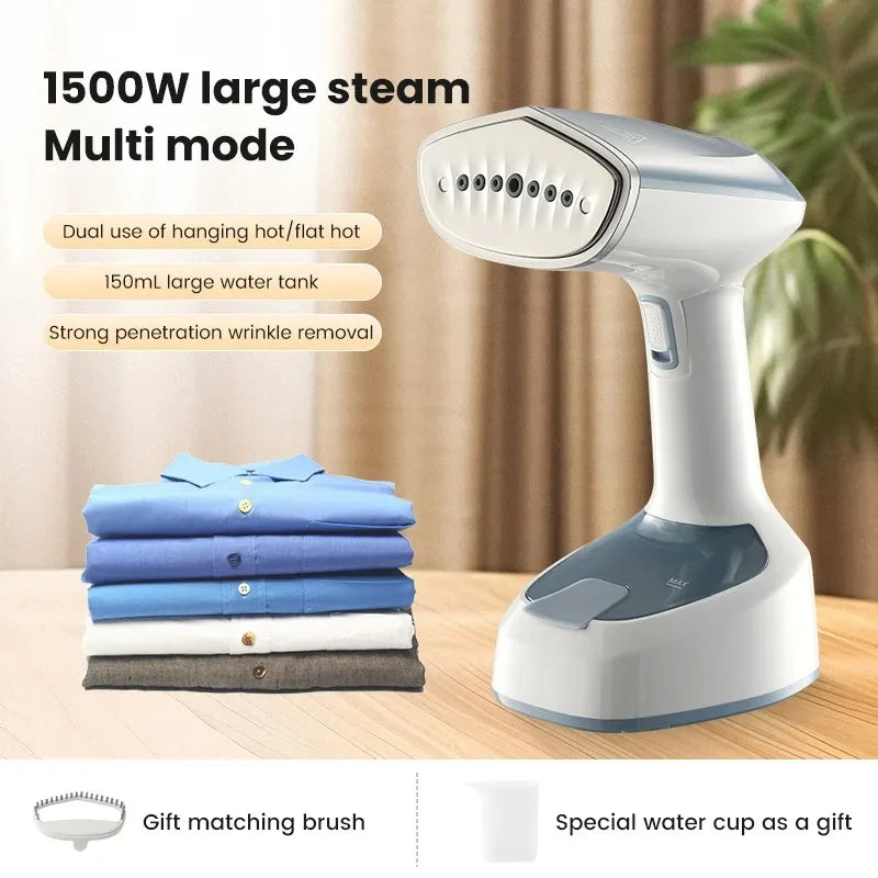 1500W Foldable Fast-Heat Handheld Electric Garment Steamer Steam Iron for Household Travel Fabric Care
