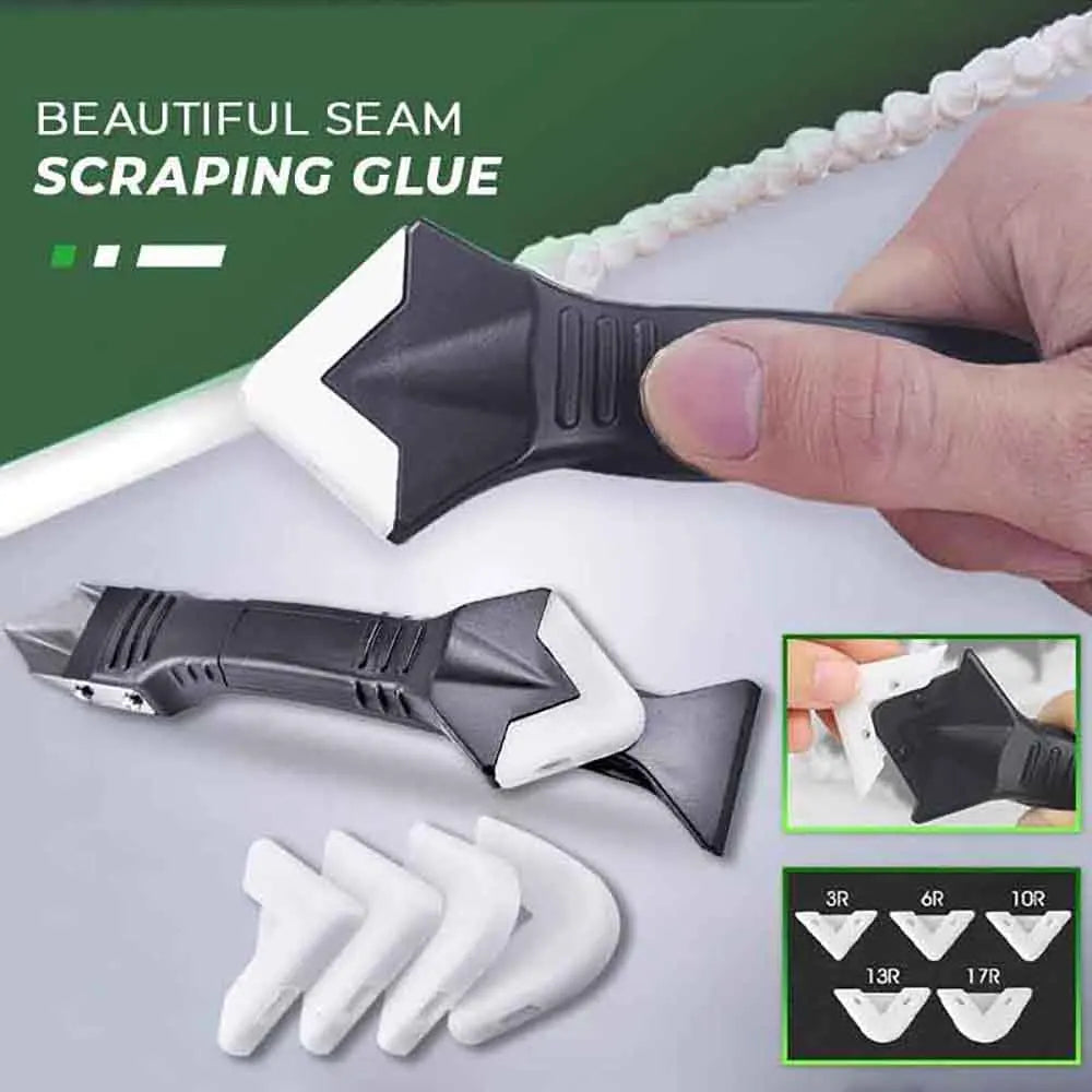 Silicone Caulking Tool Multi-functional Silicone Scraper Metal Head Shovel Glue Squeegee Glue Remover Tools Corner Painting Tool