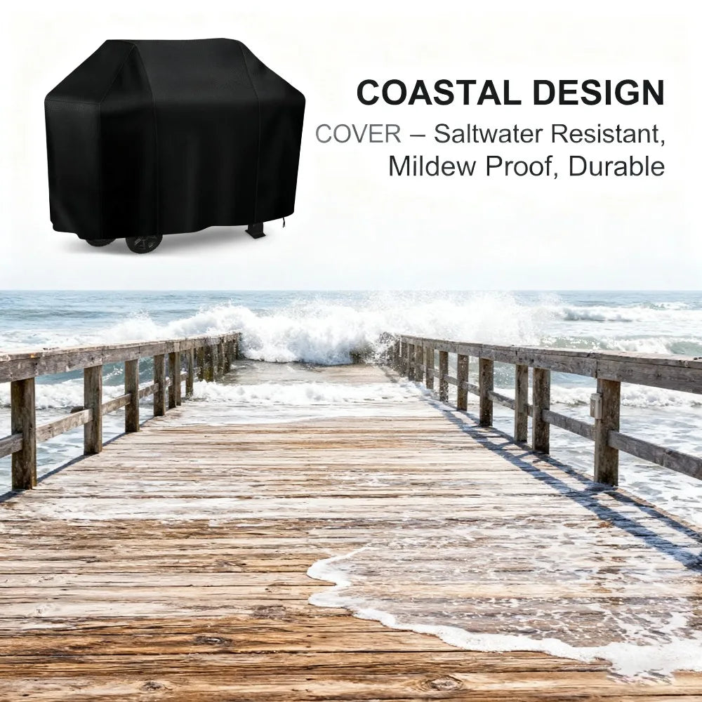BBQ Grill Cover, Waterproof Gas Grill Cover, Anti-UV Fade Resistant, Universal Fit Multiple Sizes