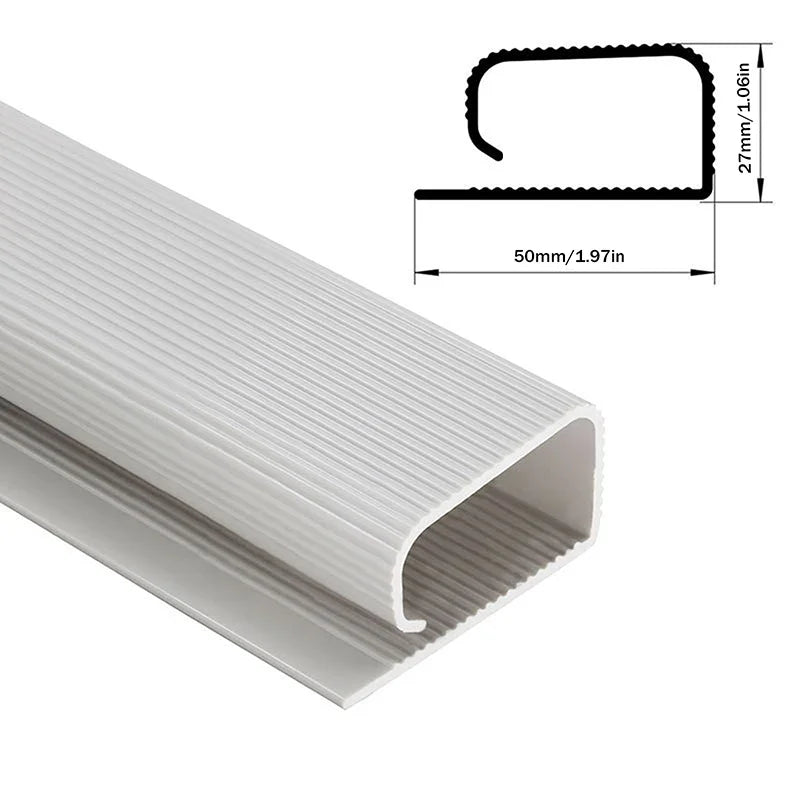 Self-Adhesive Under Desk Cable Raceway – 40cm/15.75in PVC Cord Organizer Strip, Hide Wires for Office and Home