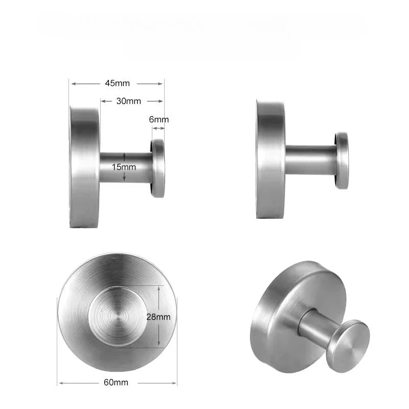 Reusable Stainless Steel Suction Cup Hook Waterproof Wall Mount Hooks Punch-free Kitchen Bathroom Wall Hanger Towel Clothes