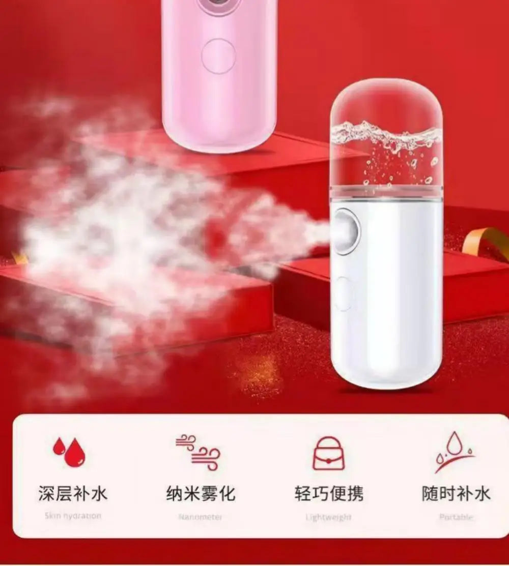 30ml Wireless Rechargeable Nano Mist Sprayer Portable Mini Face Humidifier Cool Fogger Skin Hydrating Device