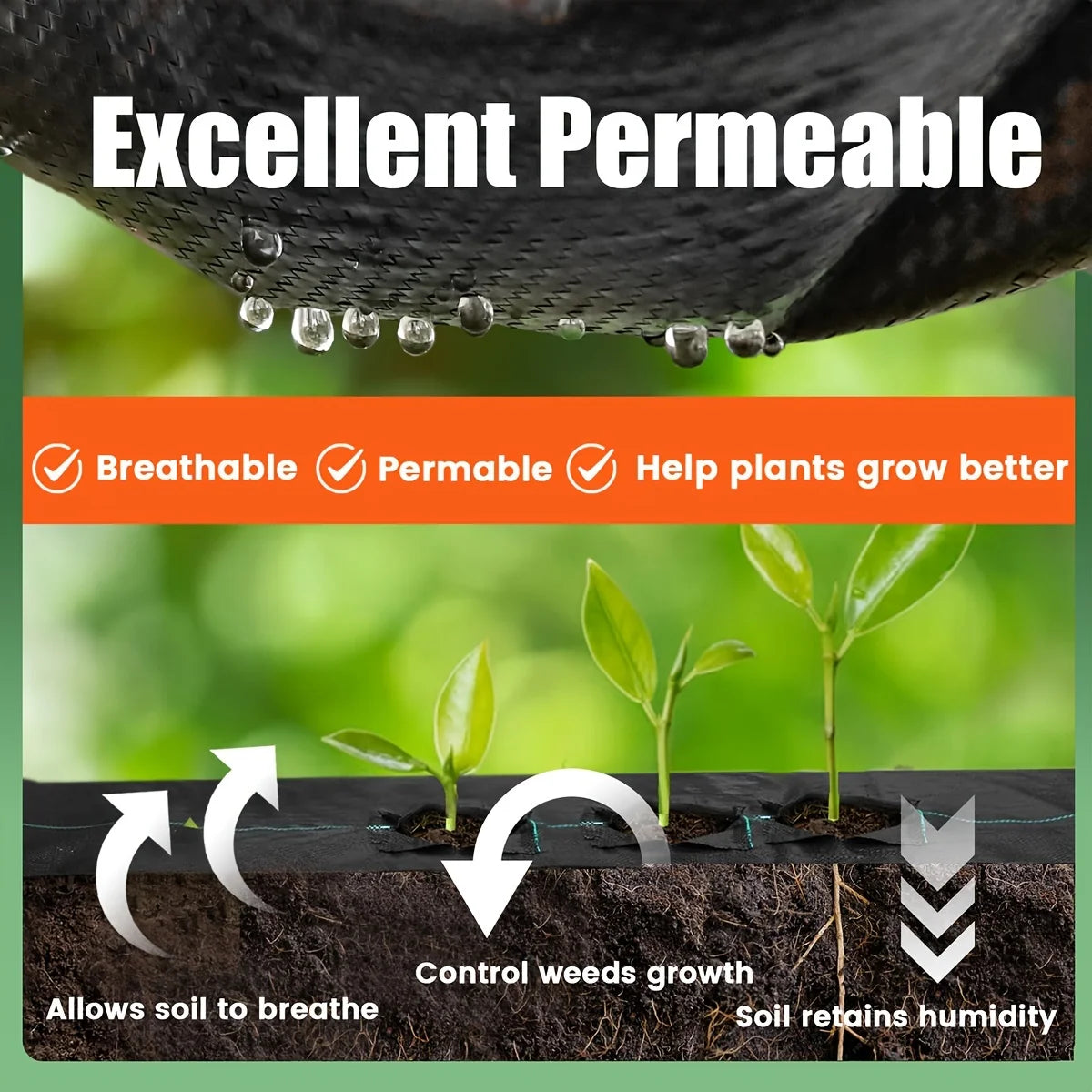 Heavy-Duty Weed Control Fabric, Landscaping Geotextile, Durable and Wear-Resistant Ground Cover Mat, Yard and Driveway Weed Barr