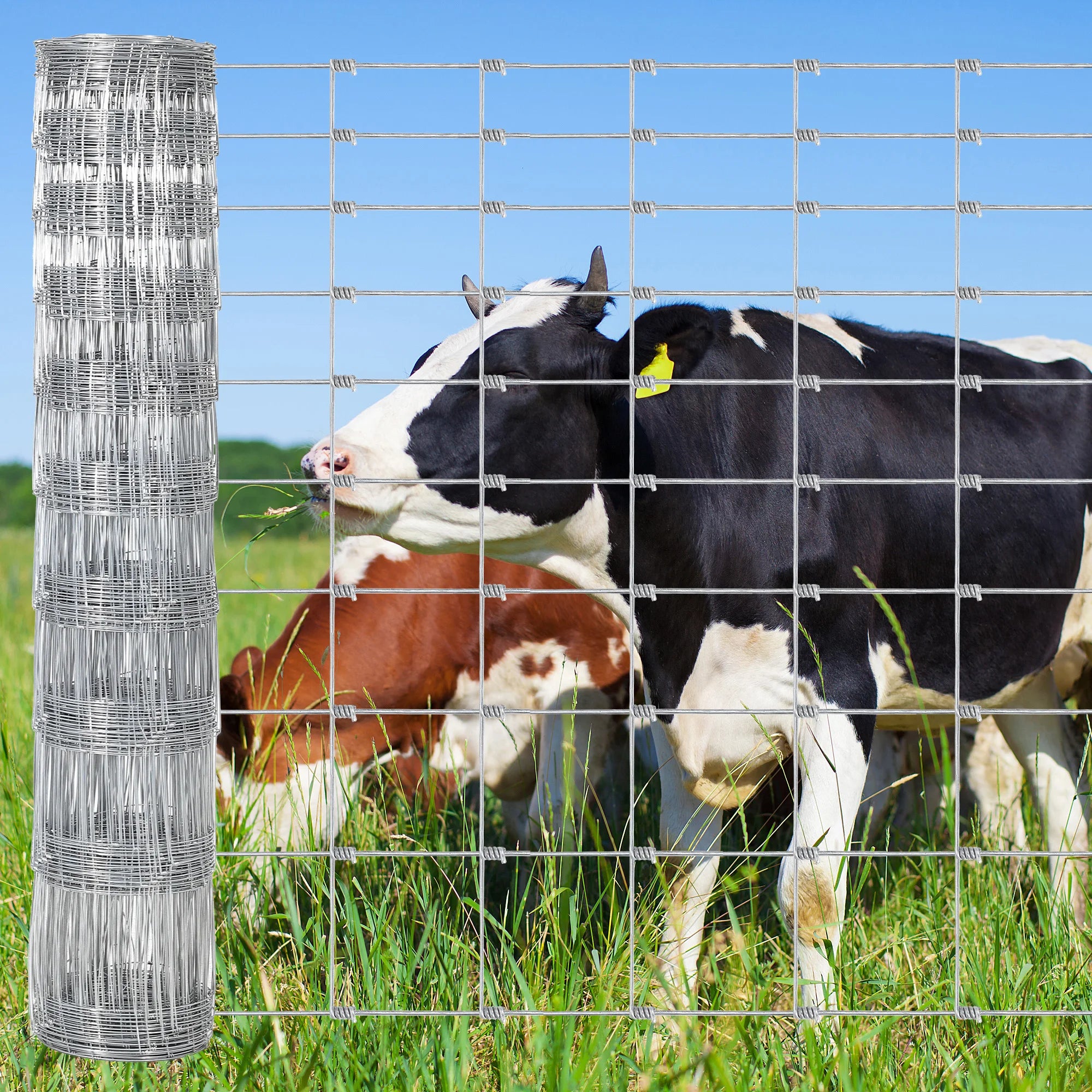 Livestock Fence, Galvanized Wire Fencing, Cattle Farm Fence, Heavy Zinc Coated Deer Goat Cattle Fence for Farm Yard Livestock Protection