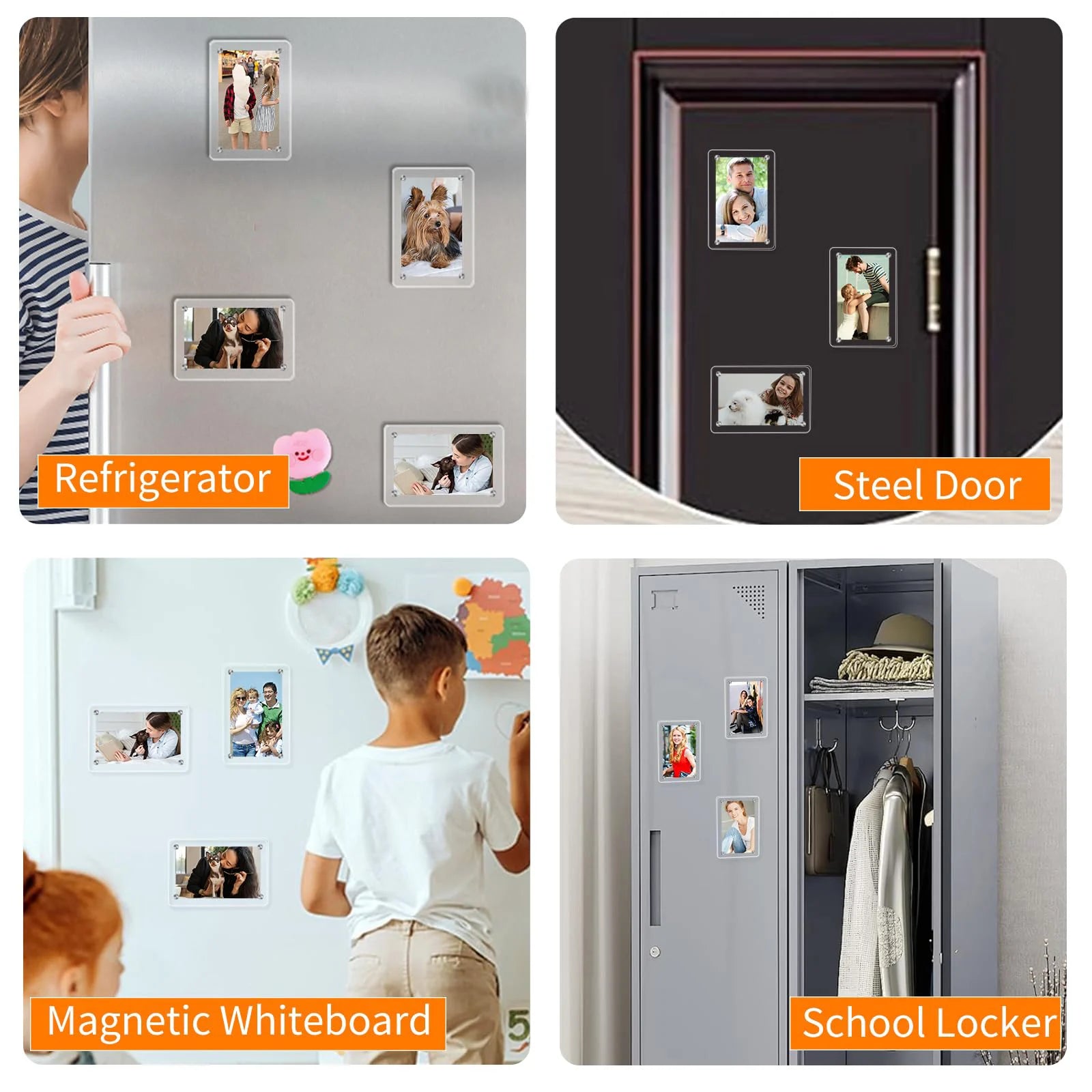 5 Packs Acrylic Fridge Magnetic Instax Frame, 2.46x3.54 Inch Magnet Frame for Refrigerator, Double Sided Mini Picture Frames