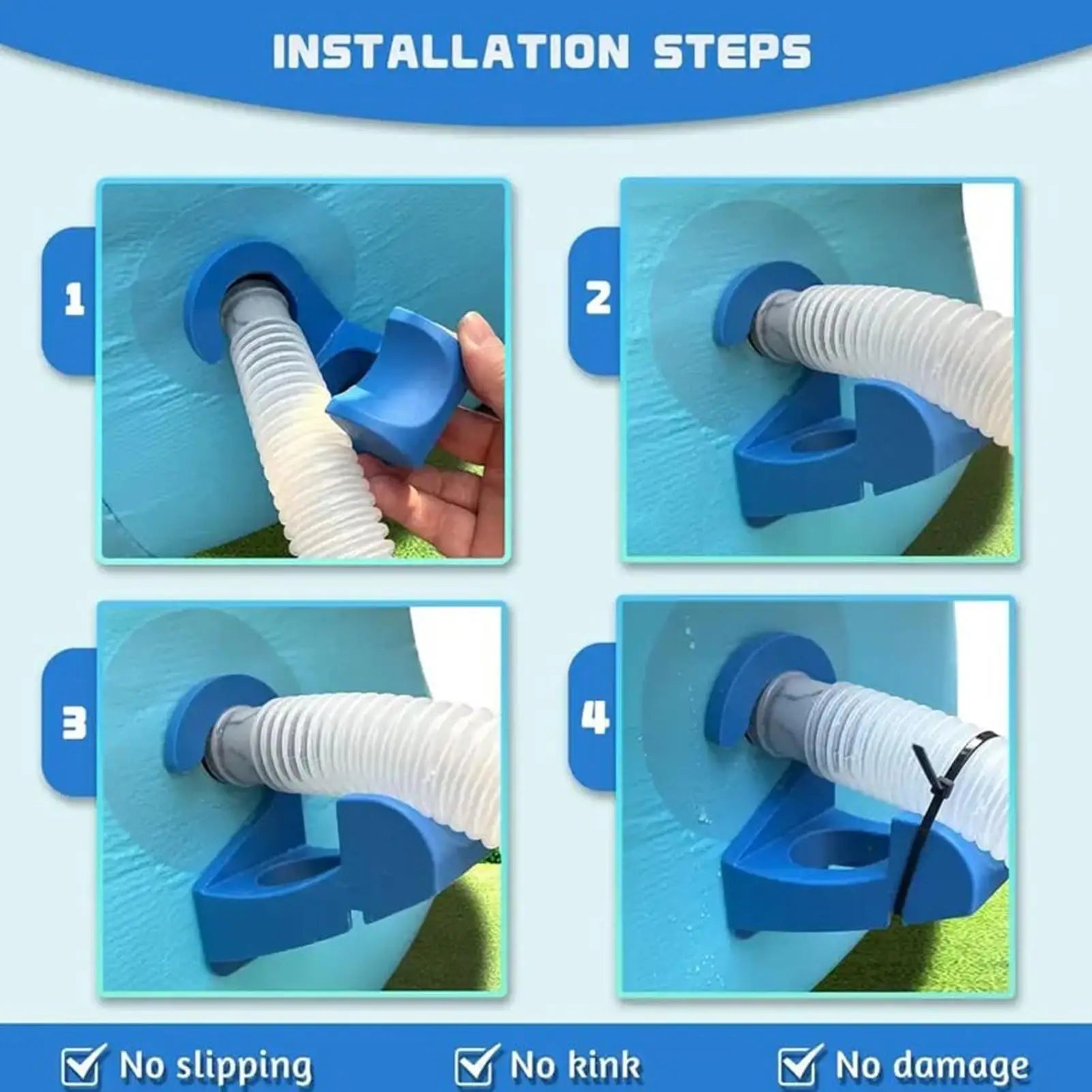 Pool Pipe Holders 3Pcs Nonslip Leakproof Tube Hanger for Indoor Outdoor Garden Farm Beach Party Patio Lawn Yard Deck Backyard