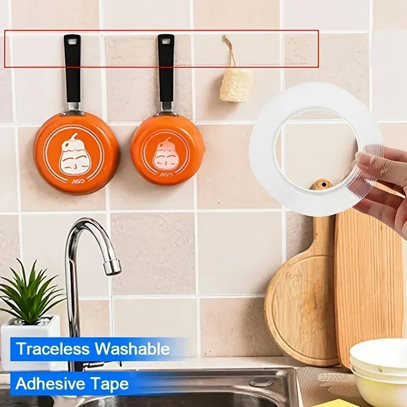 5m Double Contact Nano Tape Powerful Extra Strong Sided Adhesive for Kitchen and Bathroom Waterproof and Cleanable Tool