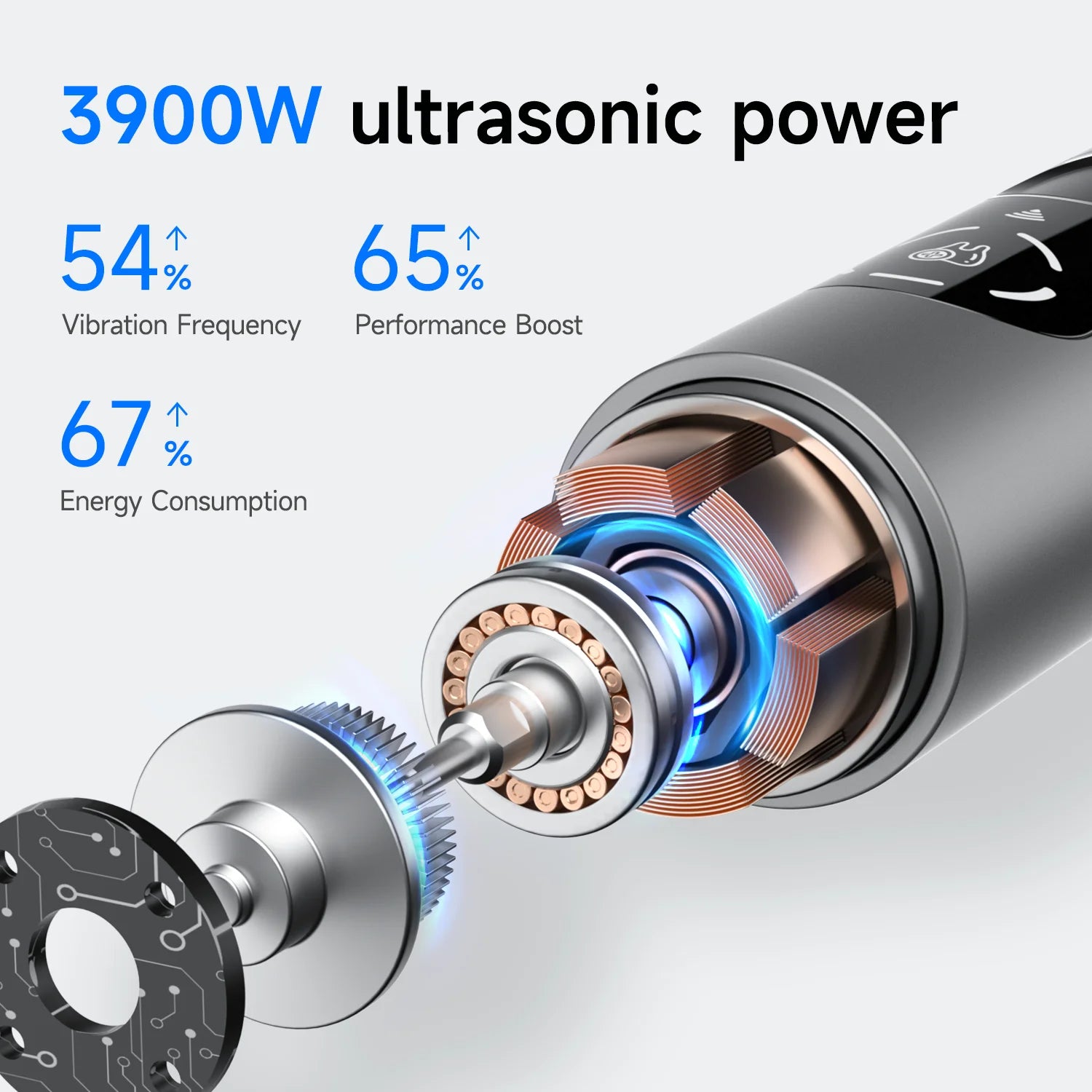 CURVY MOON Visible Ultrasonic Teeth Cleaner Electric Dental Scaler Tarter Calculus Plaque Removal Teeth Stains Cleaning Tools