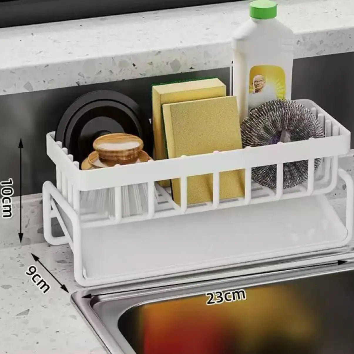 Kitchen Sink Drain Rack Organizer ABS Plastic Self-draining Sink Shelf Soap Sponge Holder Dishcloth Towel Rack Filter Basket